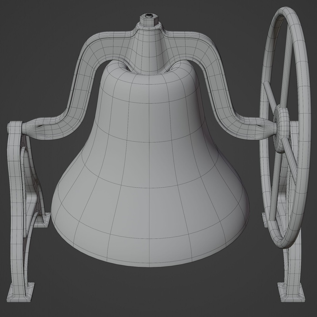 Antique Bell 3D Model – Highly Detailed Architectural Decoration, Blender, FBX, OBJ - View 11