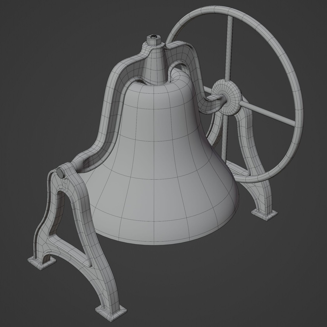 Antique Bell 3D Model – Highly Detailed Architectural Decoration, Blender, FBX, OBJ - View 12