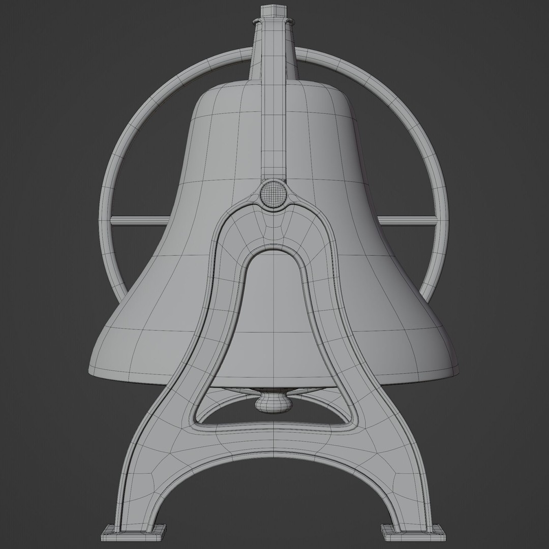 Antique Bell 3D Model – Highly Detailed Architectural Decoration, Blender, FBX, OBJ - View 13