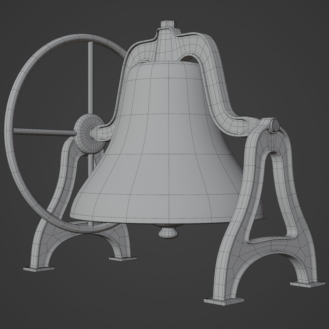 Antique Bell 3D Model – Highly Detailed Architectural Decoration, Blender, FBX, OBJ - View 14