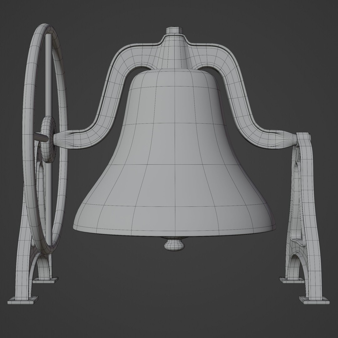Antique Bell 3D Model – Highly Detailed Architectural Decoration, Blender, FBX, OBJ - View 15