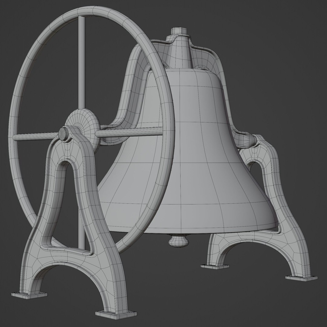 Antique Bell 3D Model – Highly Detailed Architectural Decoration, Blender, FBX, OBJ - View 16