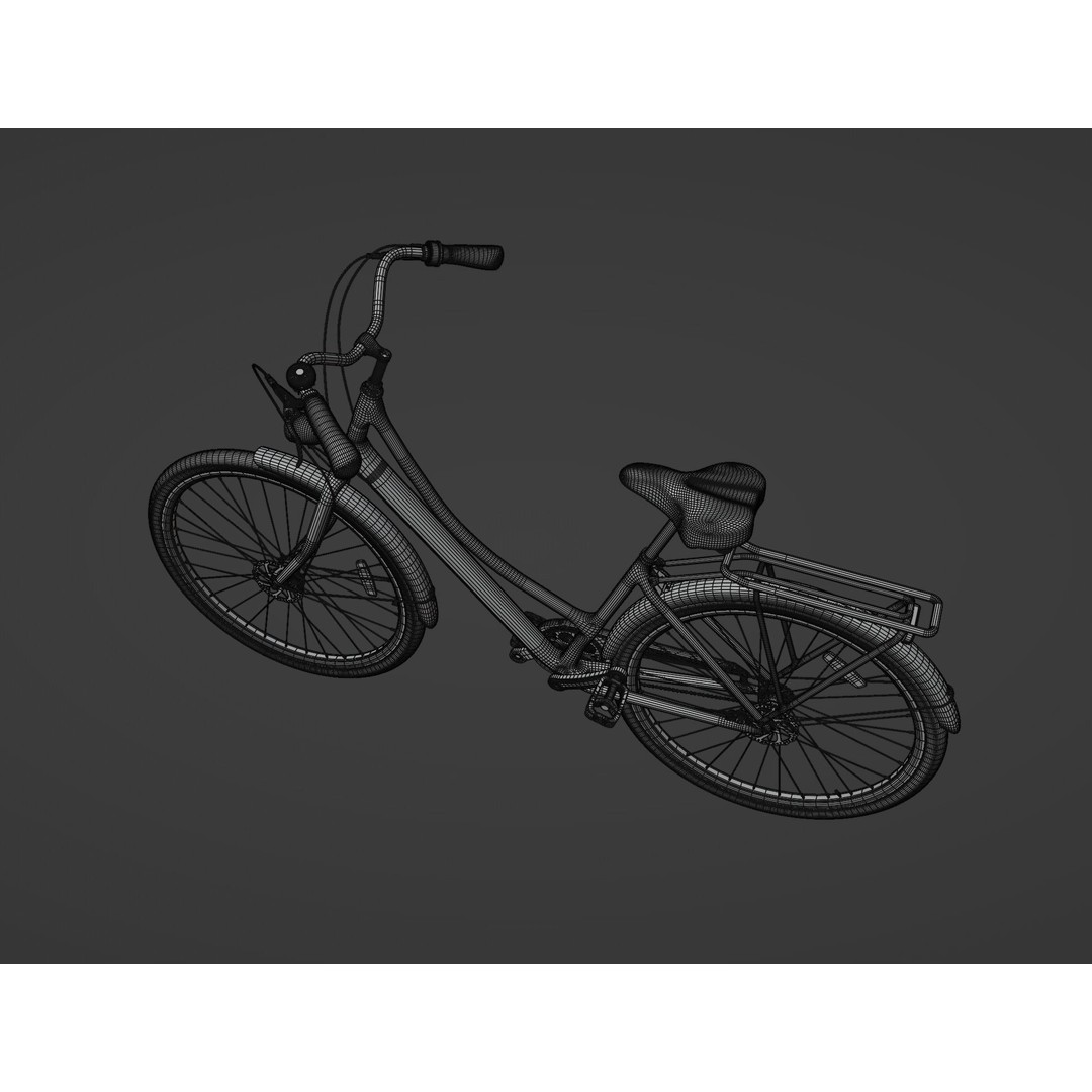 City Bike 3D Model – Retro High Poly PBR Asset, FBX, OBJ, Blender