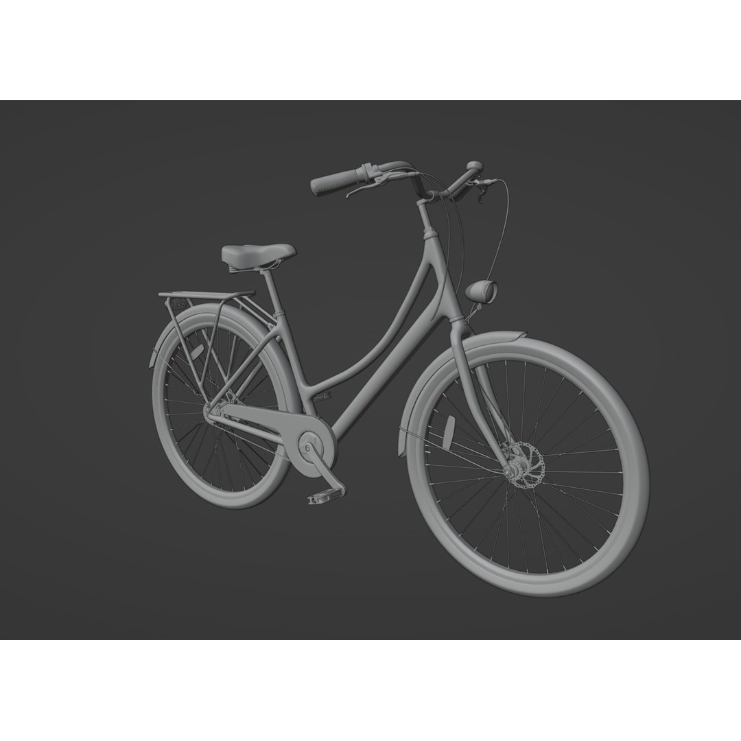 City Bike 3D Model – Retro High Poly PBR Asset, FBX, OBJ, Blender - View 12
