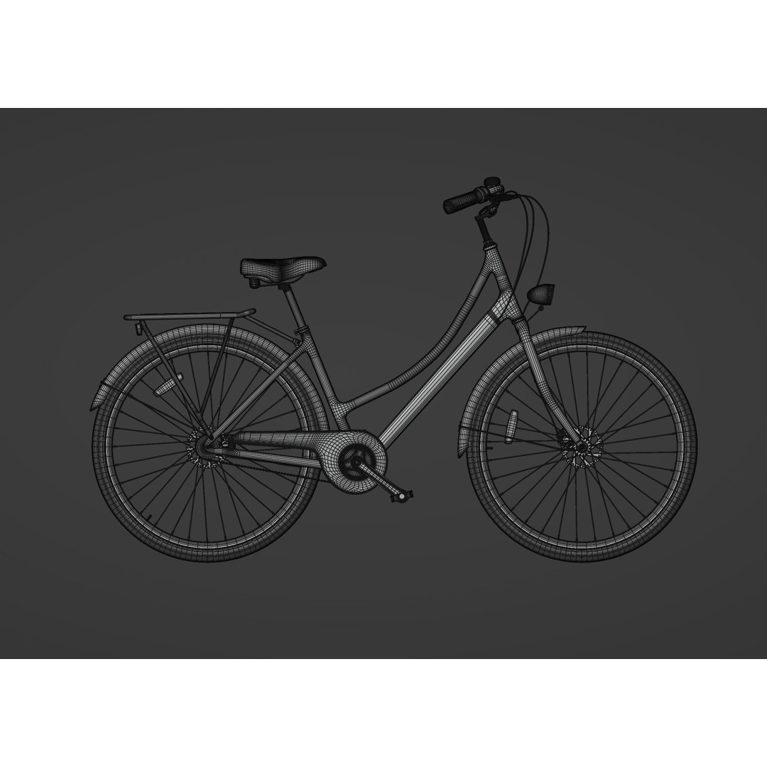 City Bike 3D Model – Retro High Poly PBR Asset, FBX, OBJ, Blender - View 13