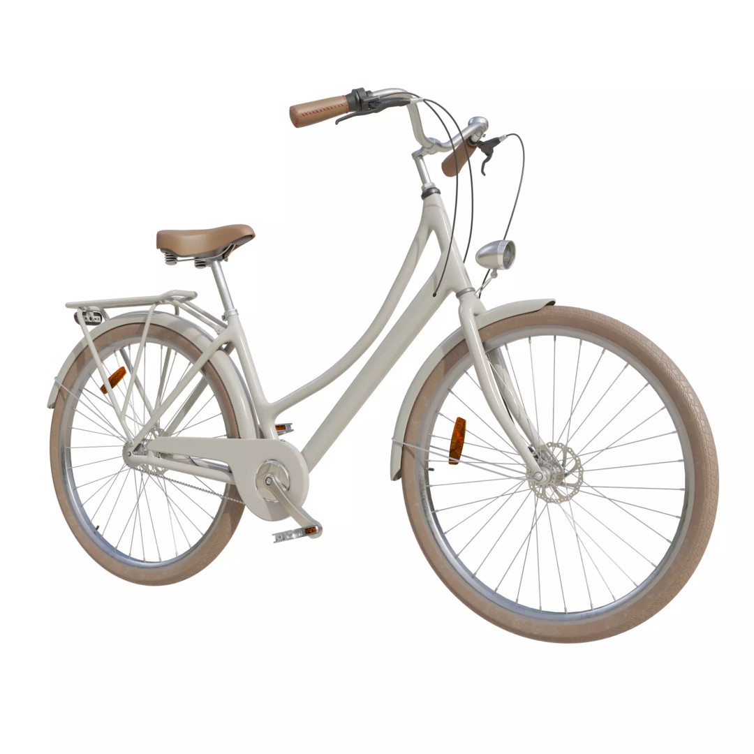 City Bike 3D Model – Retro High Poly PBR Asset, FBX, OBJ, Blender - View 2