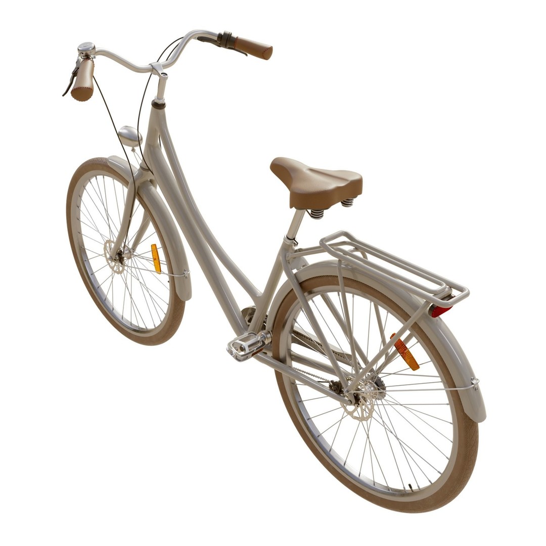 City Bike 3D Model – Retro High Poly PBR Asset, FBX, OBJ, Blender - View 7
