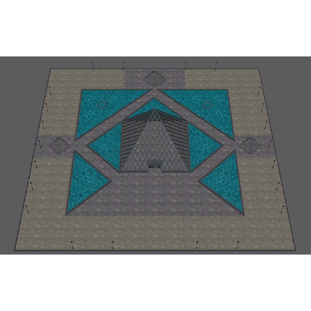 Louvre Pyramid 3D Model – Detailed Architectural Landmark, FBX, OBJ, Blender