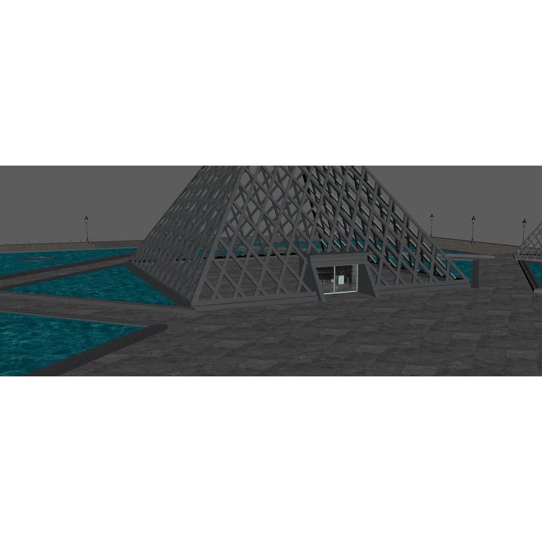Louvre Pyramid 3D Model – Detailed Architectural Landmark, FBX, OBJ, Blender - View 15