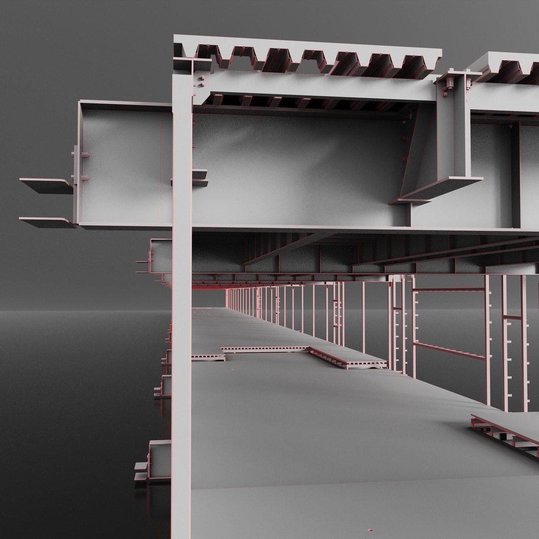Industrial Metal Ramp 3D Model – High Poly PBR Game Asset, FBX - View 11