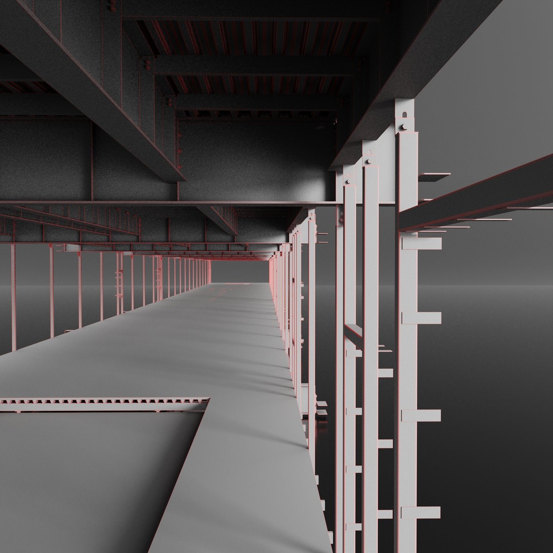 Industrial Metal Ramp 3D Model – High Poly PBR Game Asset, FBX - View 12