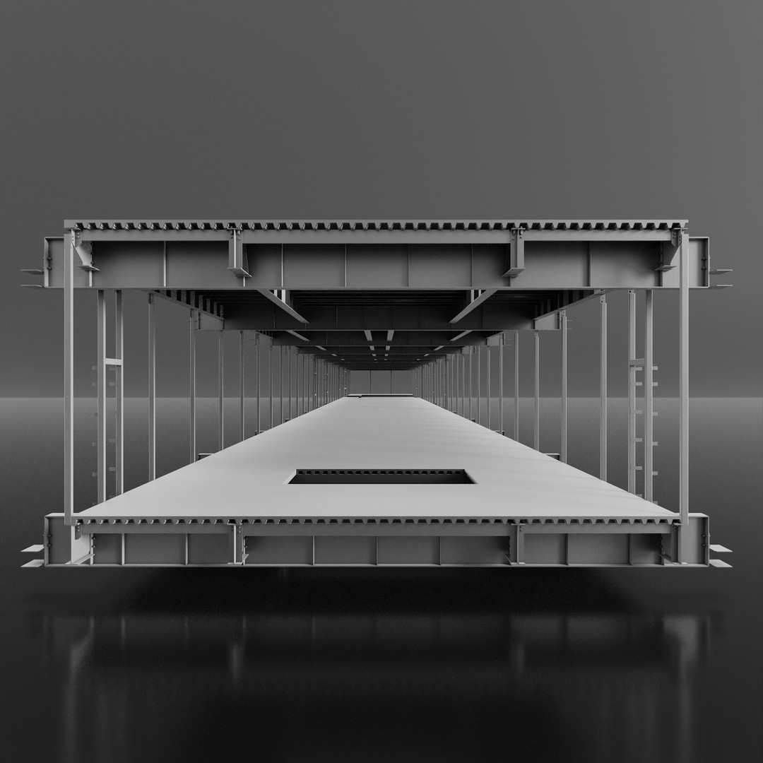 Industrial Metal Ramp 3D Model – High Poly PBR Game Asset, FBX - View 5