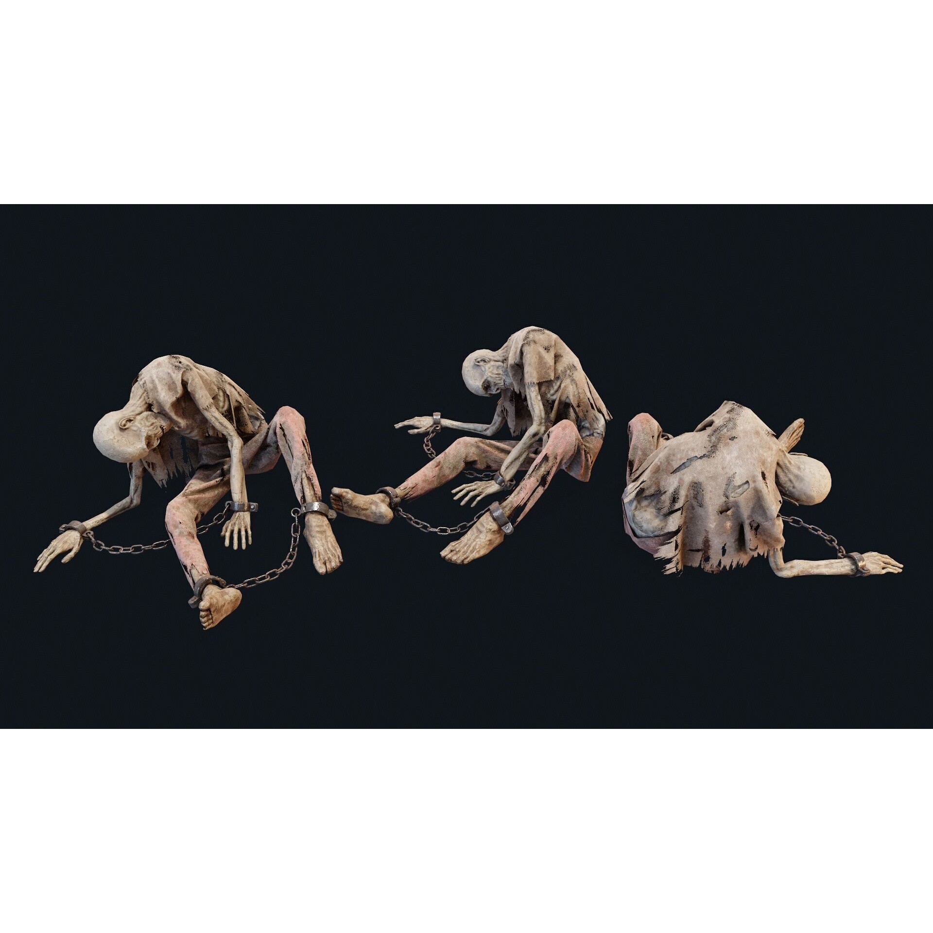 Prisoner Corpse - Low-Poly Game-Ready 3D Model - View 6
