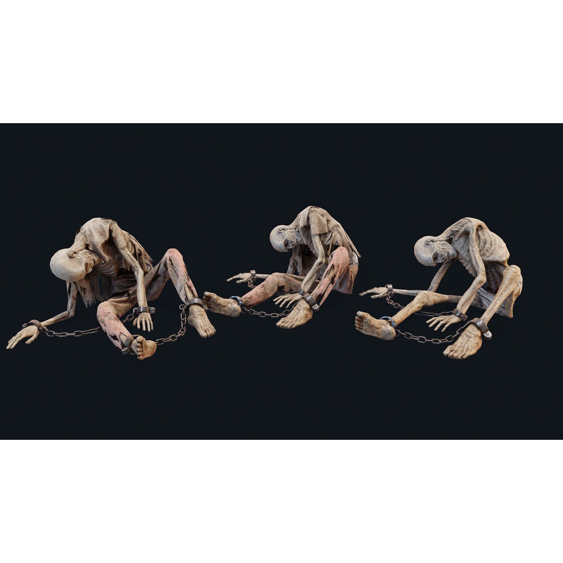 Prisoner Corpse - Low-Poly Game-Ready 3D Model - View 7