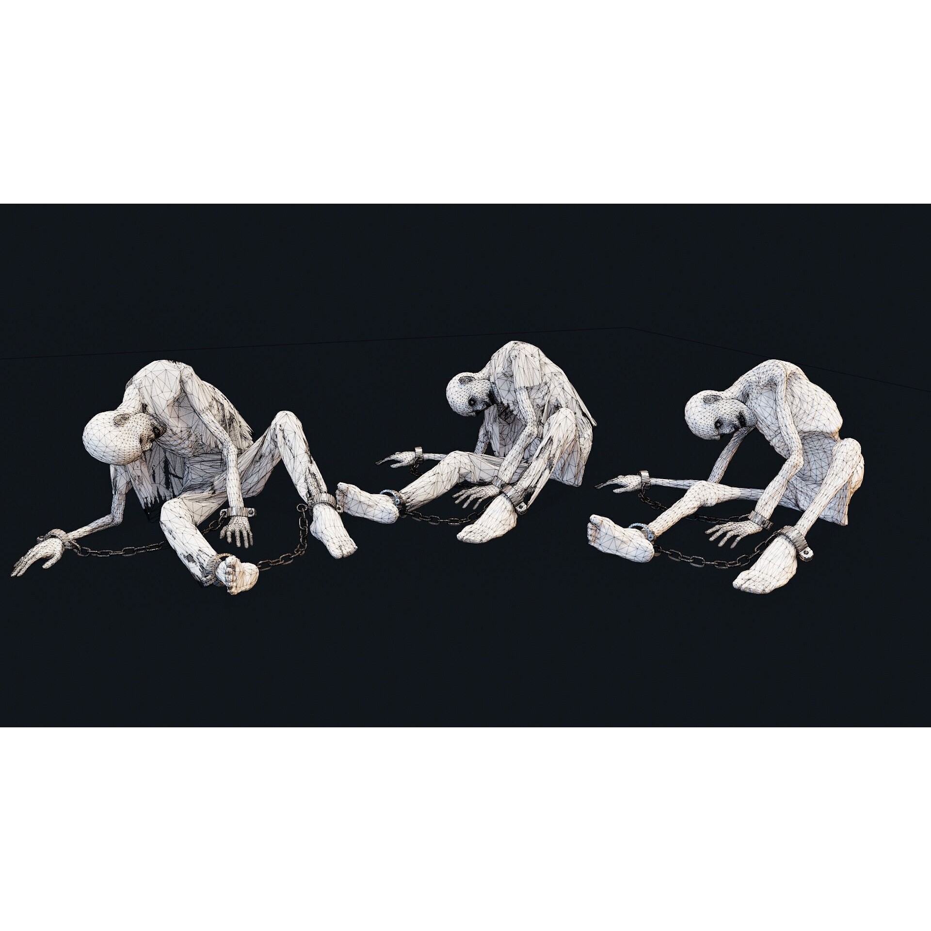 Prisoner Corpse - Low-Poly Game-Ready 3D Model - View 8