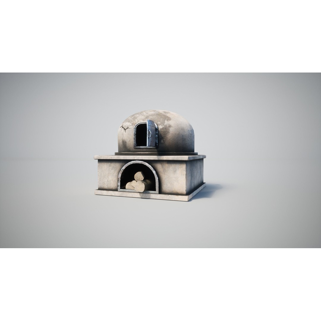 Medieval Oven 3D Model – Low Poly Game-Ready Asset, PBR Textures, FBX - View 12