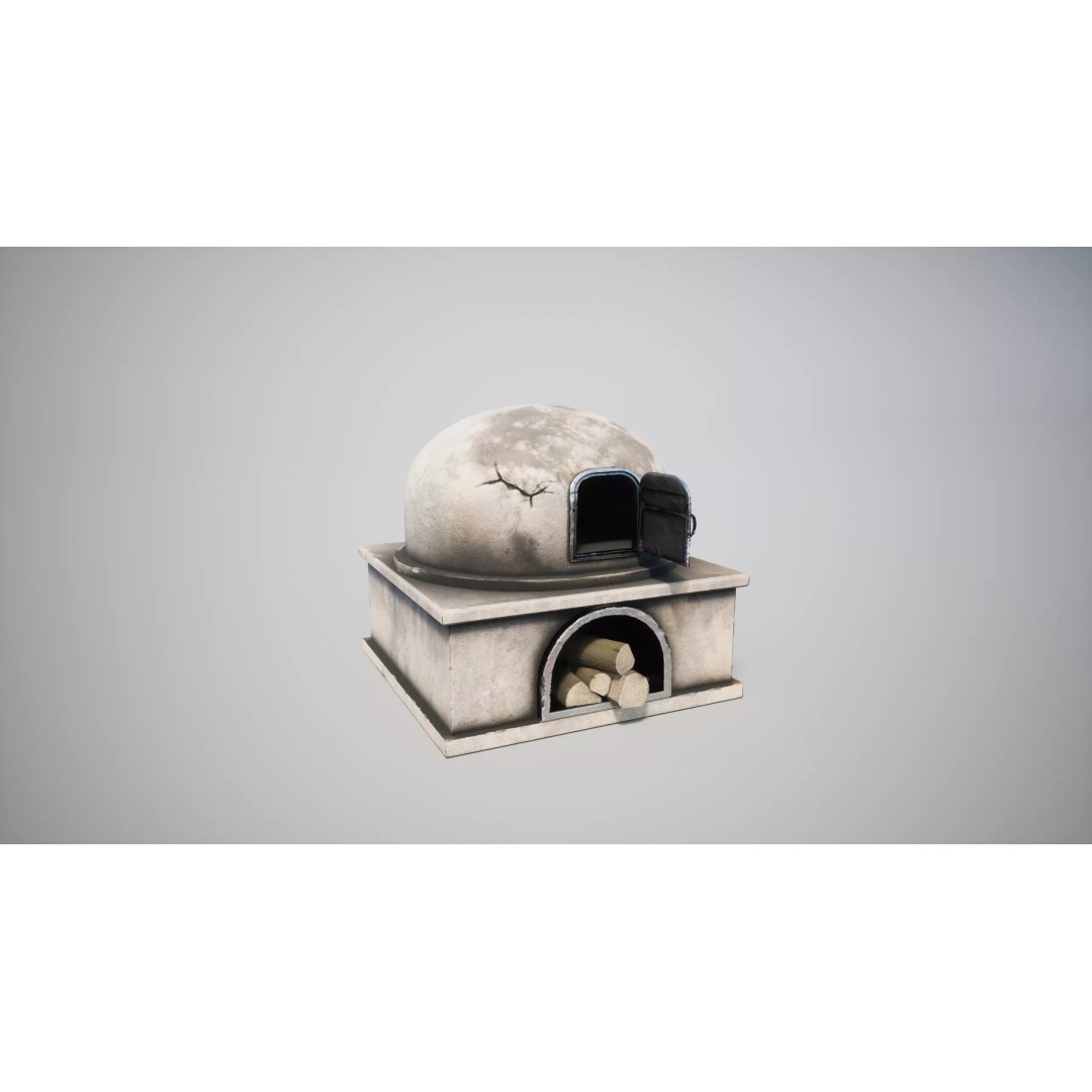 Medieval Oven 3D Model – Low Poly Game-Ready Asset, PBR Textures, FBX - View 2
