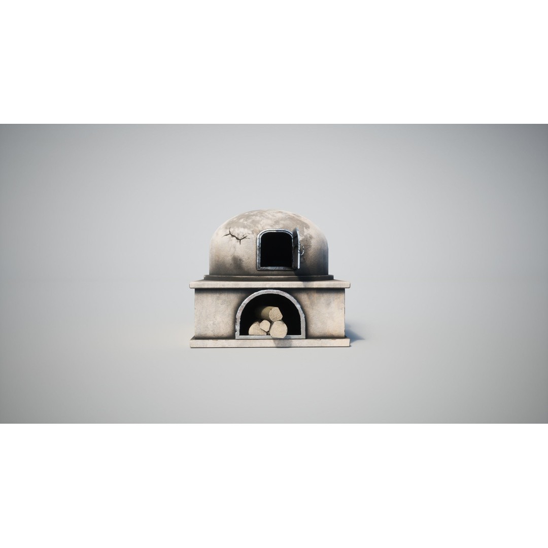 Medieval Oven 3D Model – Low Poly Game-Ready Asset, PBR Textures, FBX - View 6