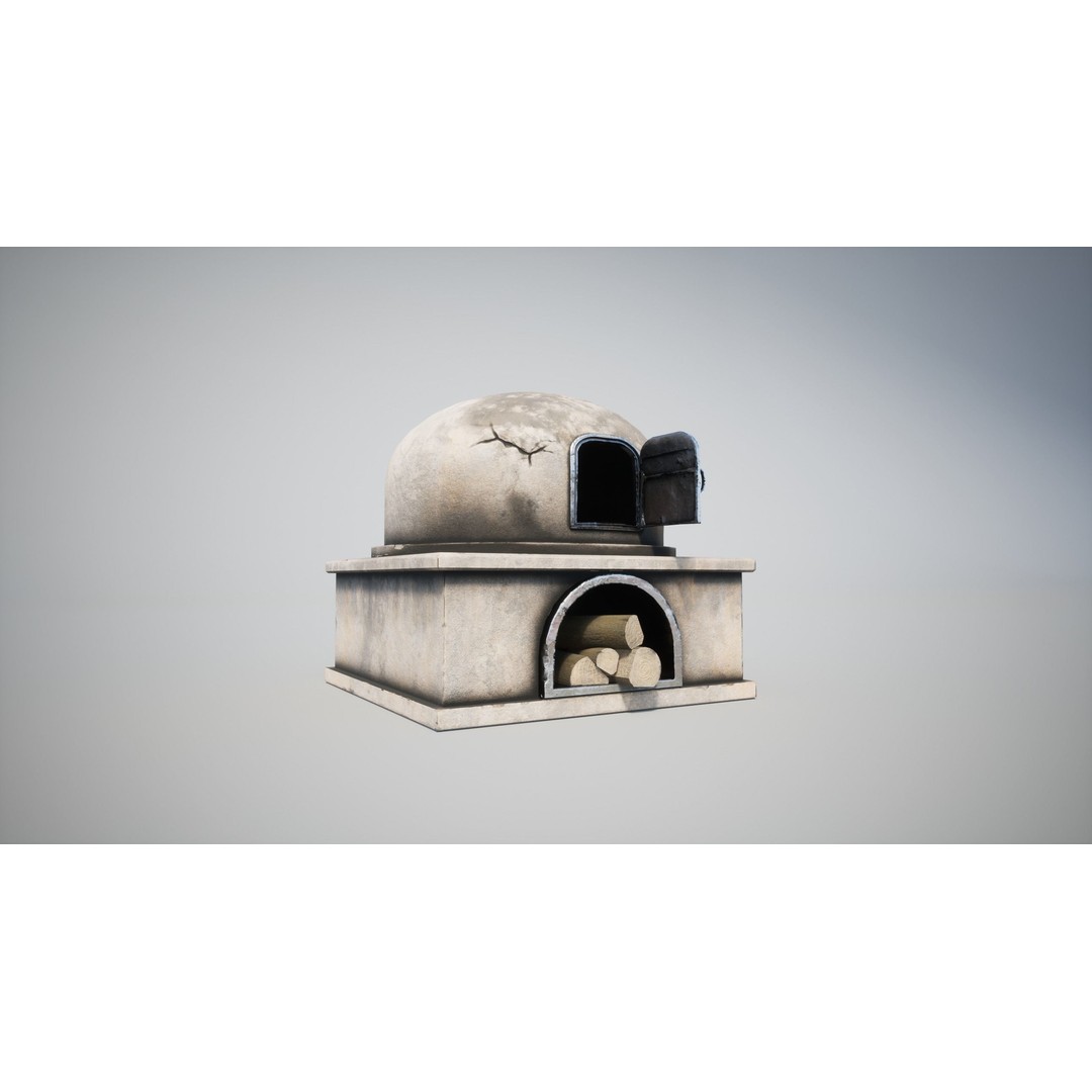 Medieval Oven 3D Model – Low Poly Game-Ready Asset, PBR Textures, FBX - View 7