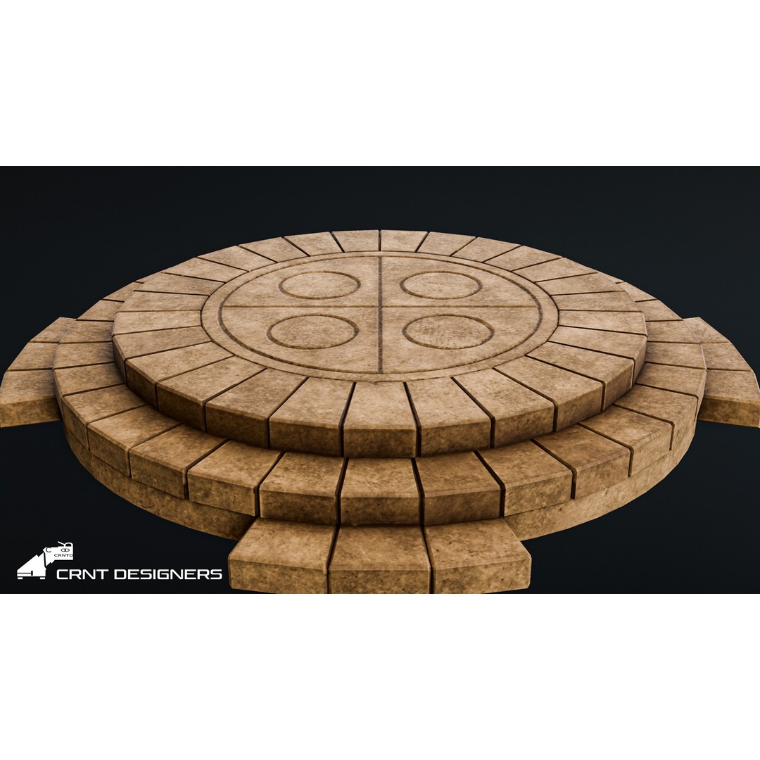 Ancient Stone Altar 3D Model – Low Poly Architectural Asset, FBX - View 10