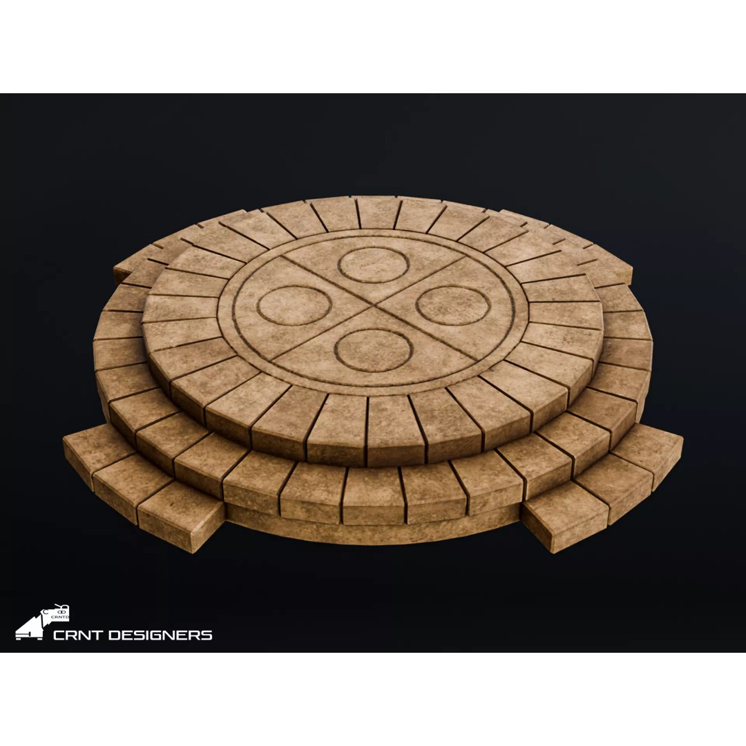 Ancient Stone Altar 3D Model – Low Poly Architectural Asset, FBX - View 2