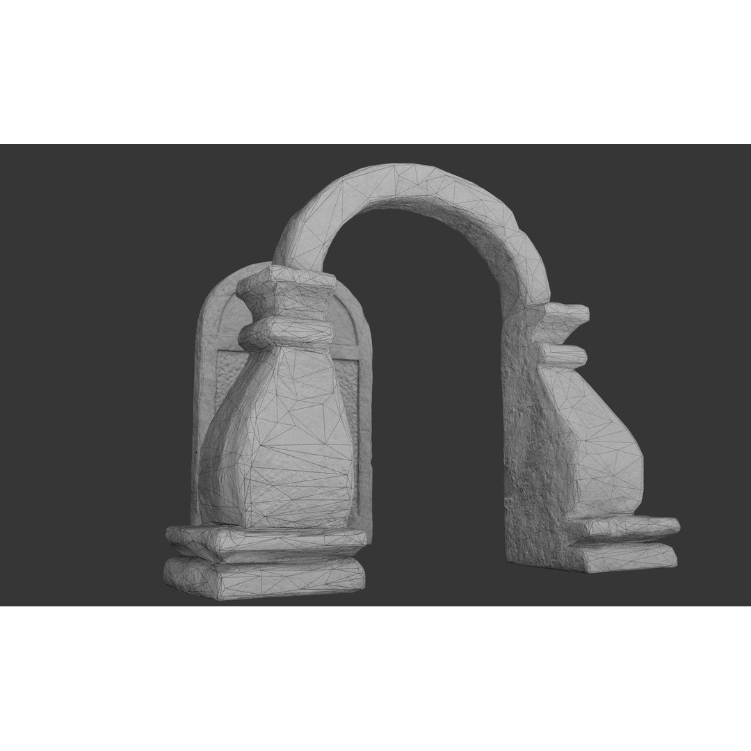 Stone Door 3D Model – Low-Poly Architectural Asset, FBX - View 12