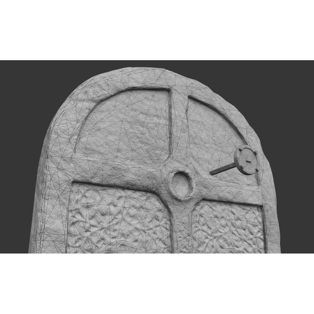 Stone Door 3D Model – Low-Poly Architectural Asset, FBX - View 13