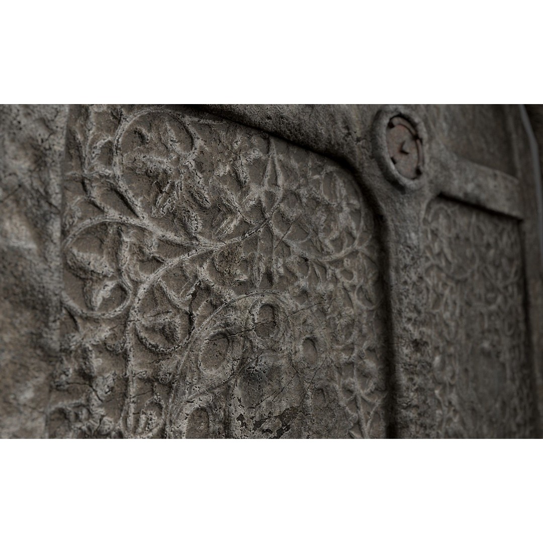 Stone Door 3D Model – Low-Poly Architectural Asset, FBX - View 9
