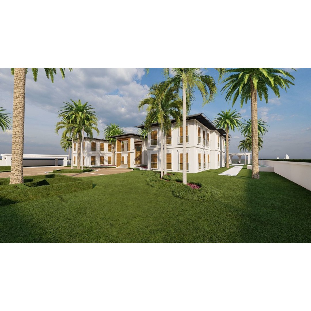 Beach Casa Scene 3D Model – Modern Villa with High-Quality PBR Materials