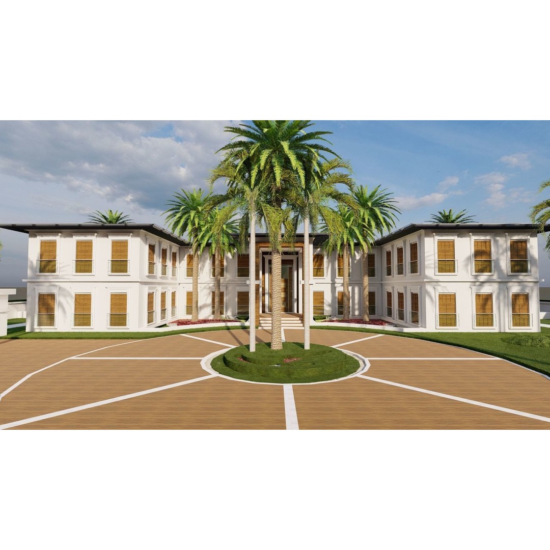 Beach Casa Scene 3D Model – Modern Villa with High-Quality PBR Materials - View 10