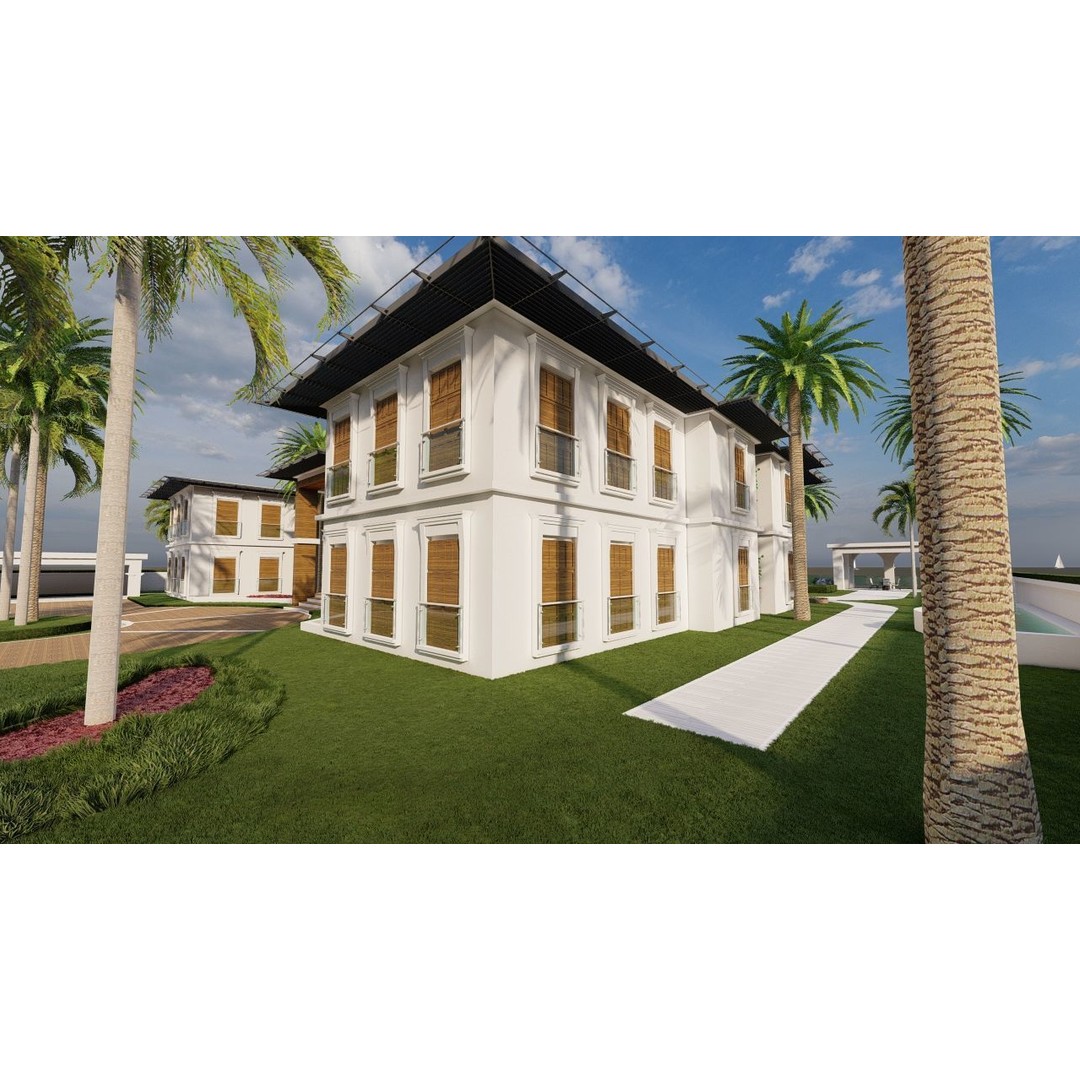 Beach Casa Scene 3D Model – Modern Villa with High-Quality PBR Materials - View 13