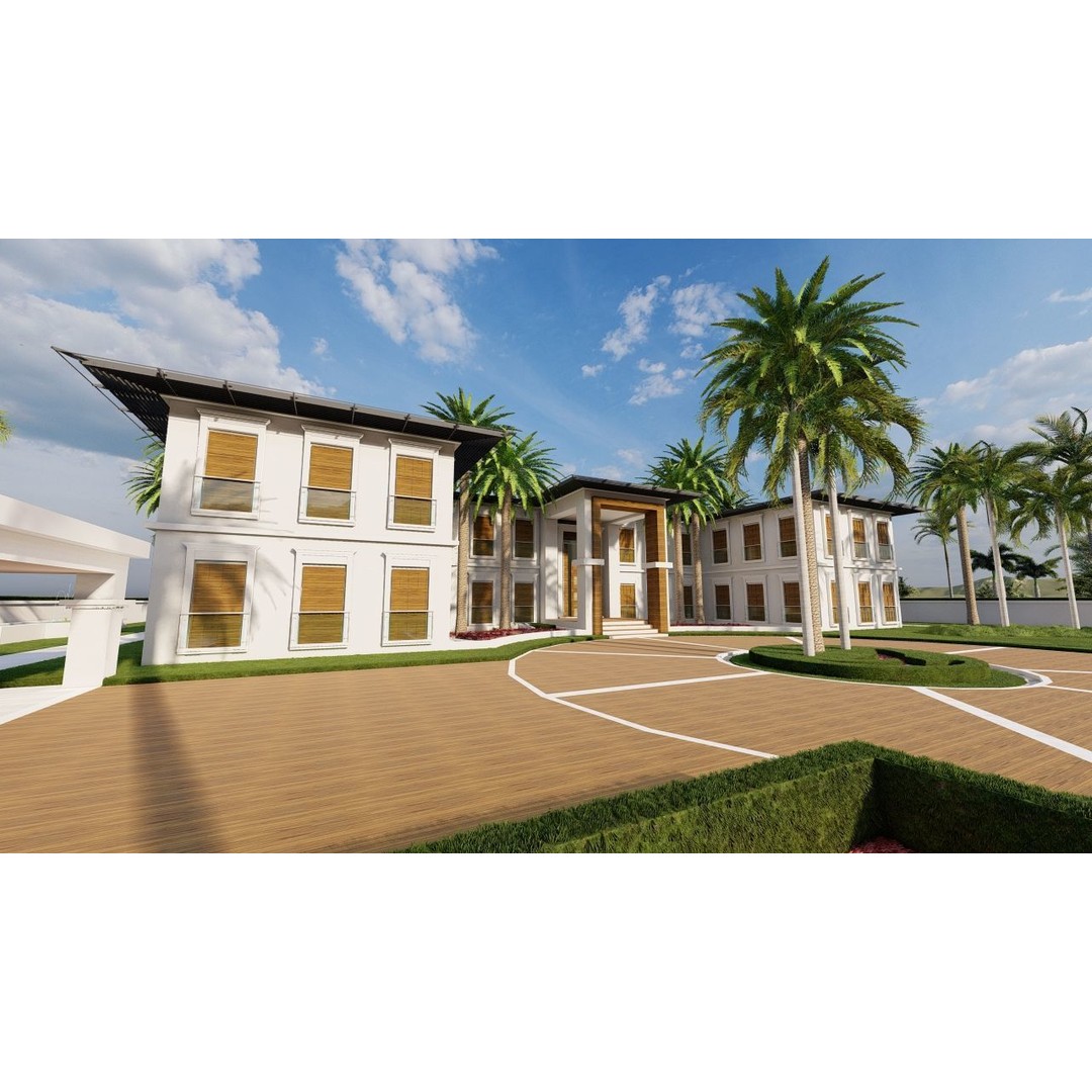 Beach Casa Scene 3D Model – Modern Villa with High-Quality PBR Materials - View 19