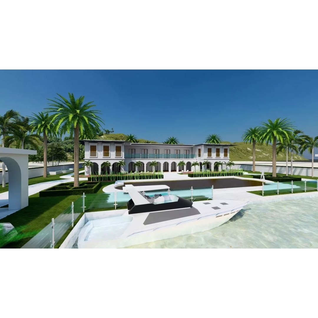 Beach Casa Scene 3D Model – Modern Villa with High-Quality PBR Materials - View 2