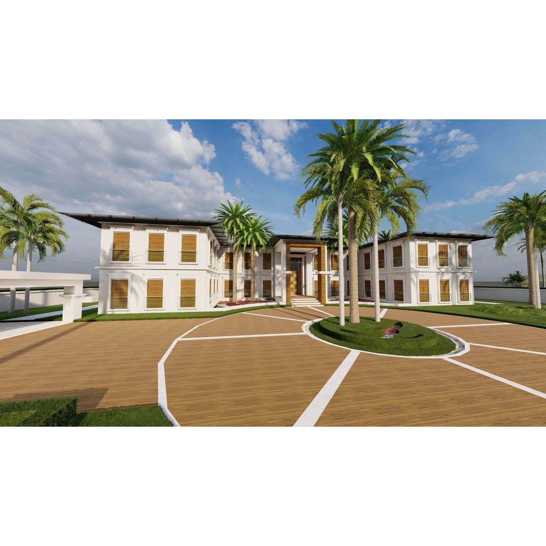 Beach Casa Scene 3D Model – Modern Villa with High-Quality PBR Materials - View 20