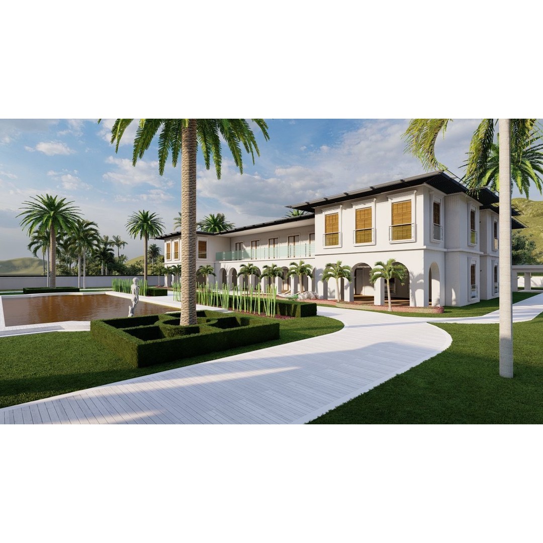 Beach Casa Scene 3D Model – Modern Villa with High-Quality PBR Materials - View 4