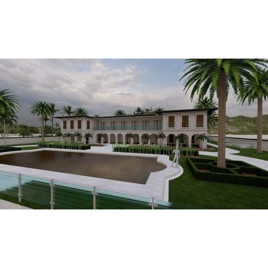 Beach Casa Scene 3D Model – Modern Villa with High-Quality PBR Materials - View 5
