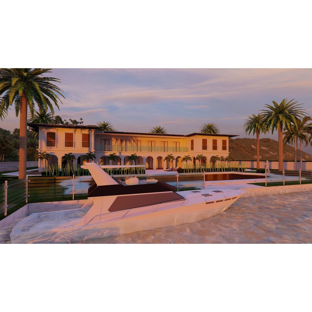 Beach Casa Scene 3D Model – Modern Villa with High-Quality PBR Materials - View 7