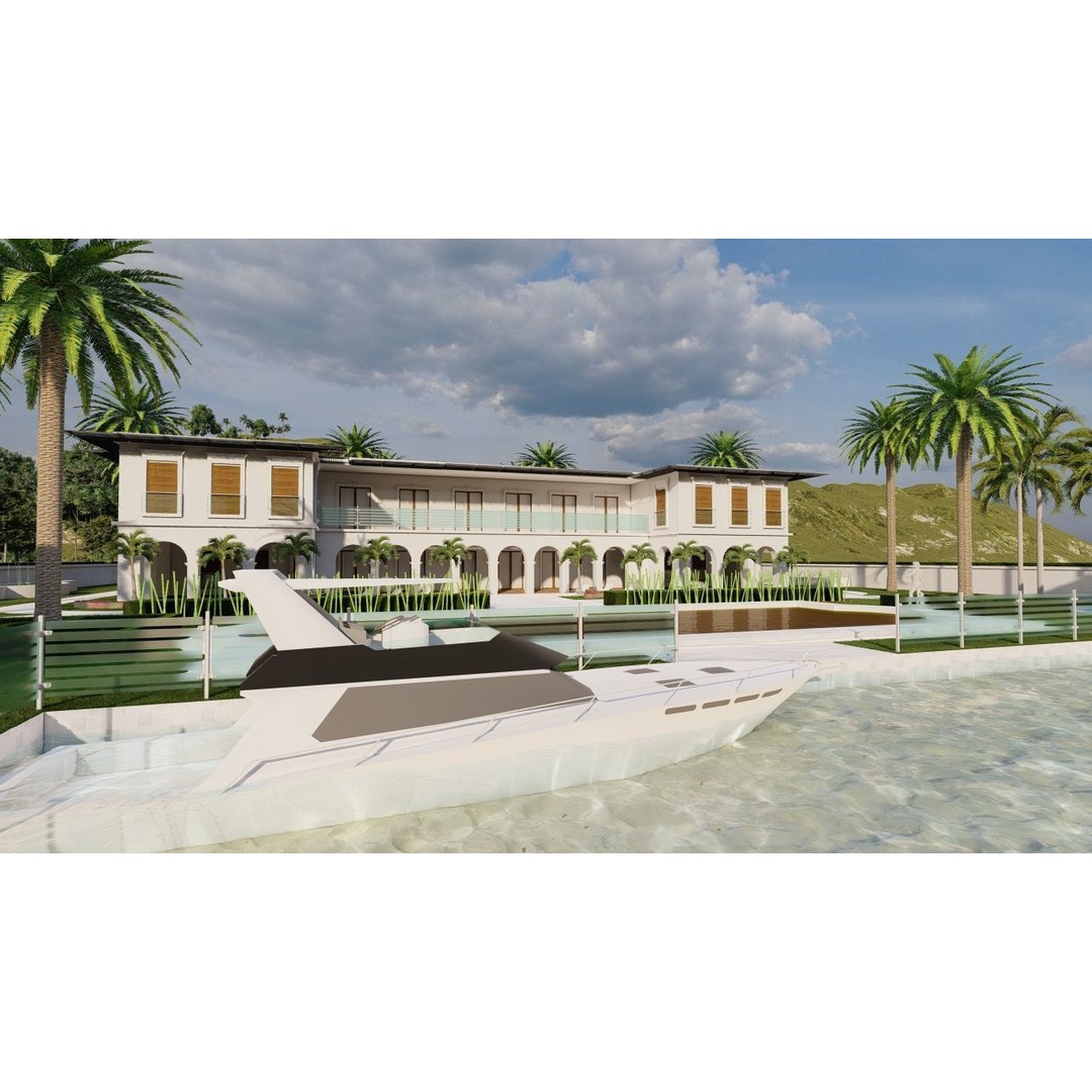 Beach Casa Scene 3D Model – Modern Villa with High-Quality PBR Materials - View 8