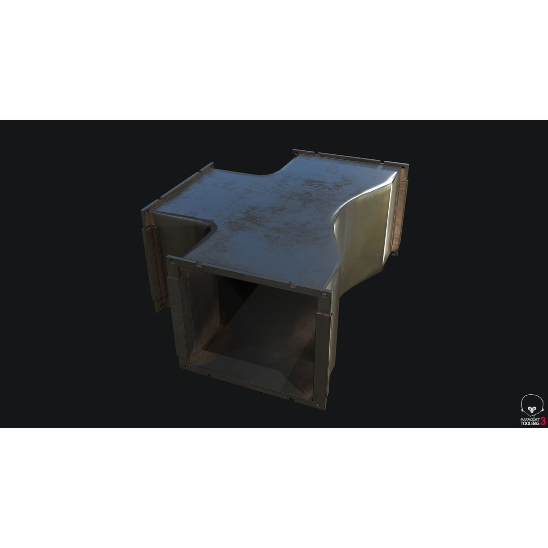 Ventilation Ducts 3D Model – Low Poly PBR Game Asset, FBX & OBJ - View 7