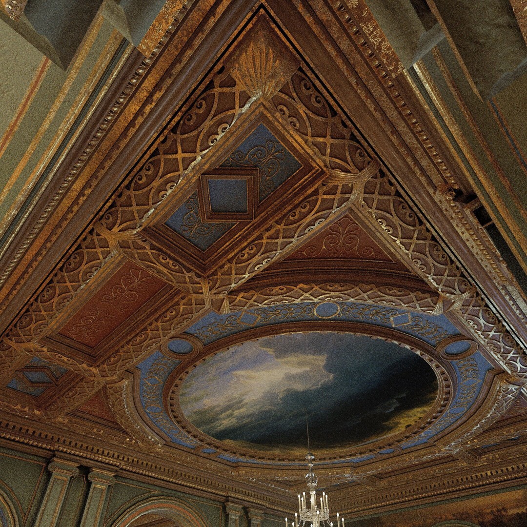 Grand Gallery 3D Model – Classical Architectural Hall, PBR Textures - View 19