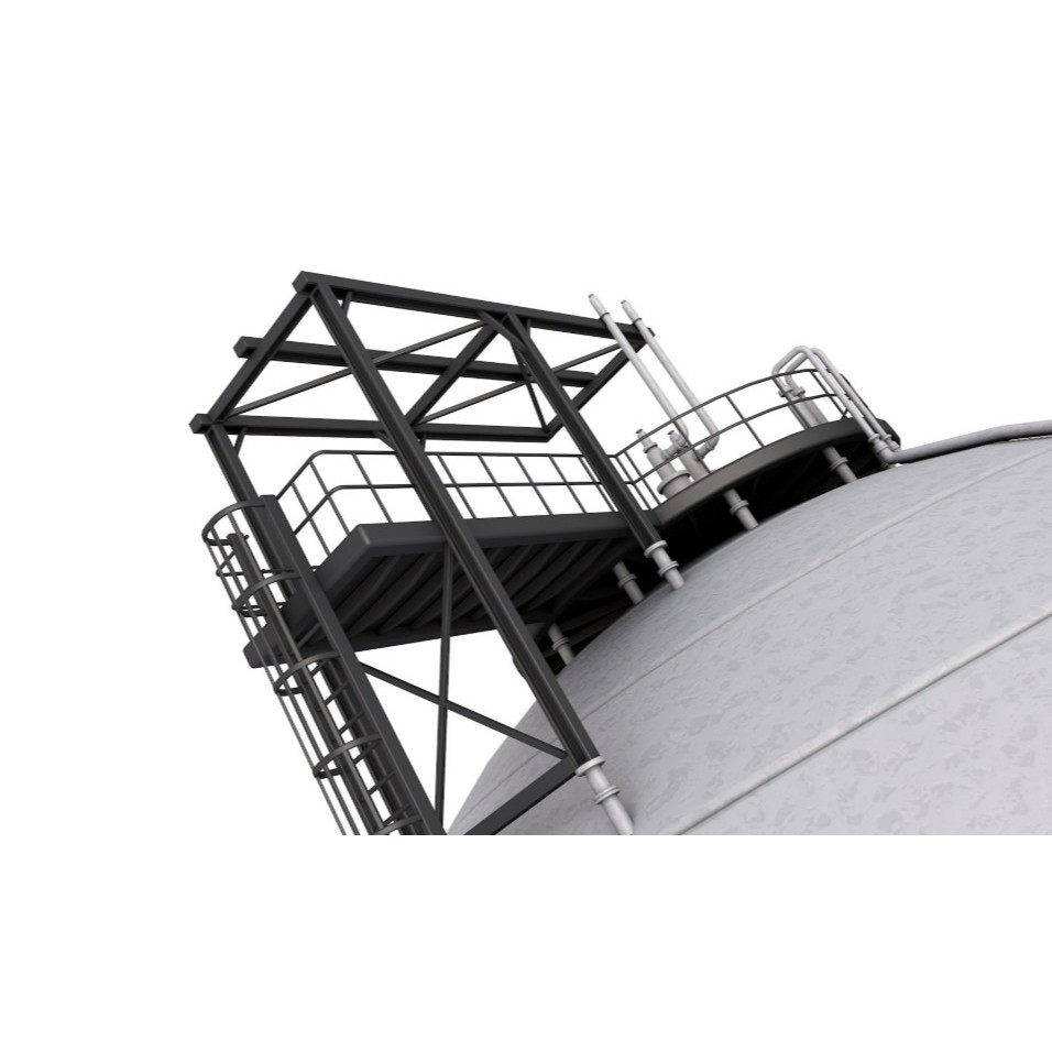 Refinery Module 3D Model – Realistic Industrial Structure, FBX, OBJ - View 9