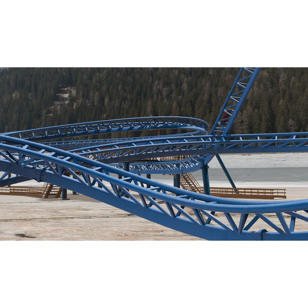 Rollercoaster 3D Model – Low Poly Game Asset, FBX, OBJ