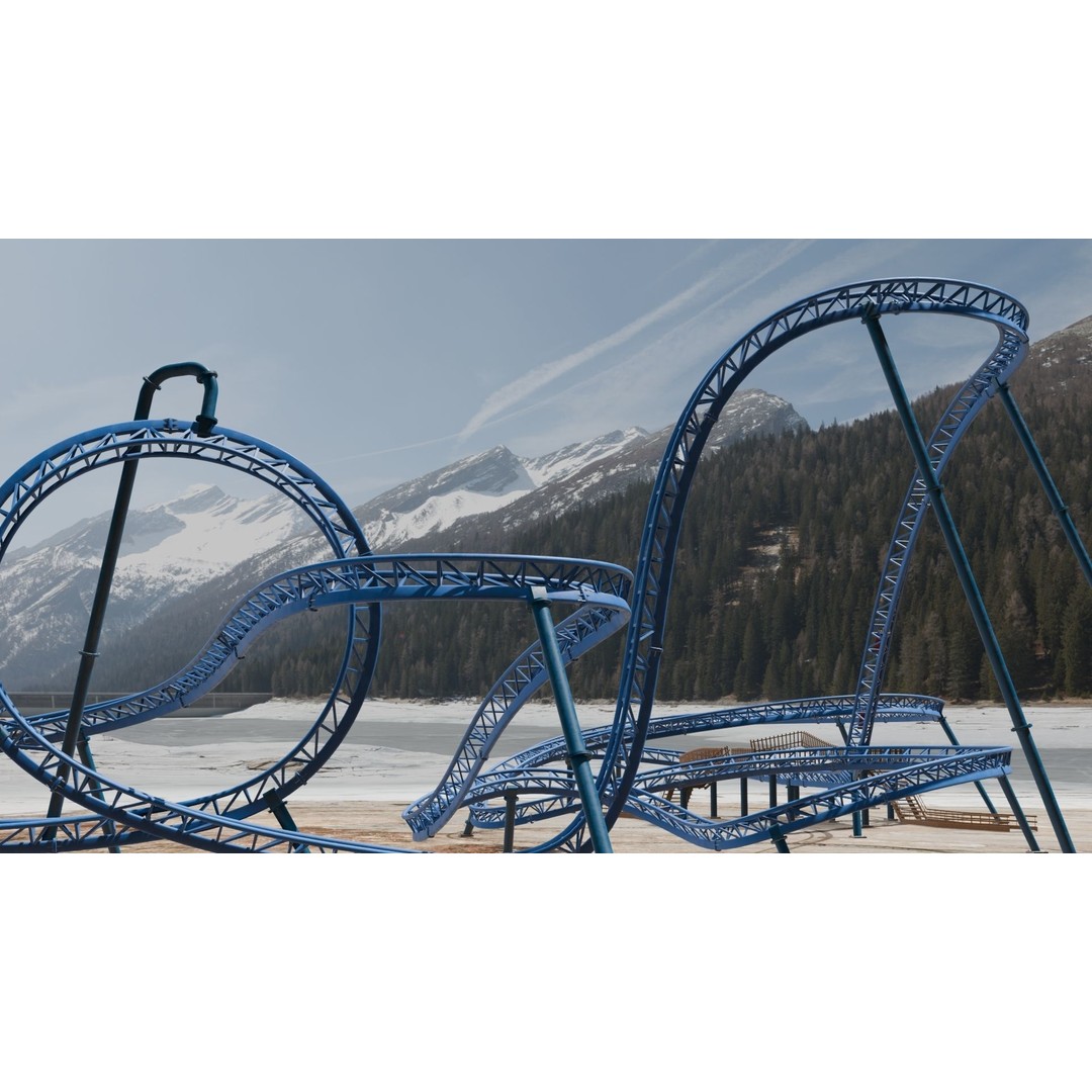 Rollercoaster 3D Model – Low Poly Game Asset, FBX, OBJ - View 13