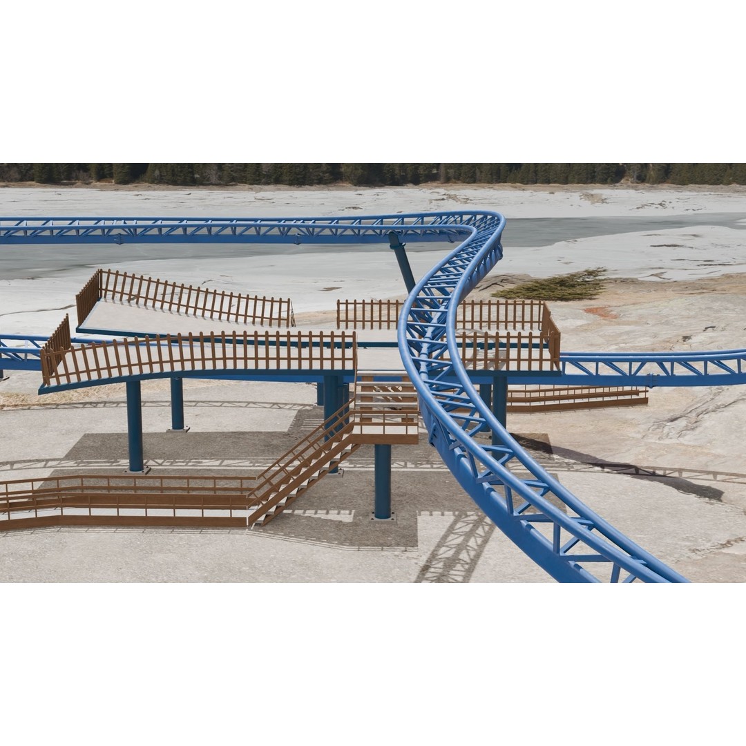 Rollercoaster 3D Model – Low Poly Game Asset, FBX, OBJ - View 15
