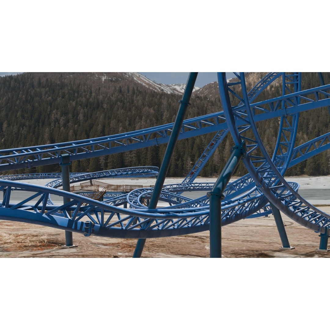 Rollercoaster 3D Model – Low Poly Game Asset, FBX, OBJ - View 16