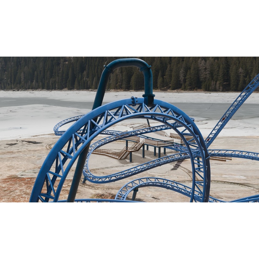 Rollercoaster 3D Model – Low Poly Game Asset, FBX, OBJ - View 18