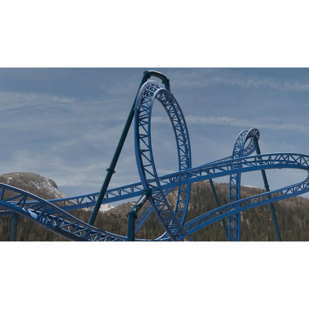 Rollercoaster 3D Model – Low Poly Game Asset, FBX, OBJ - View 2