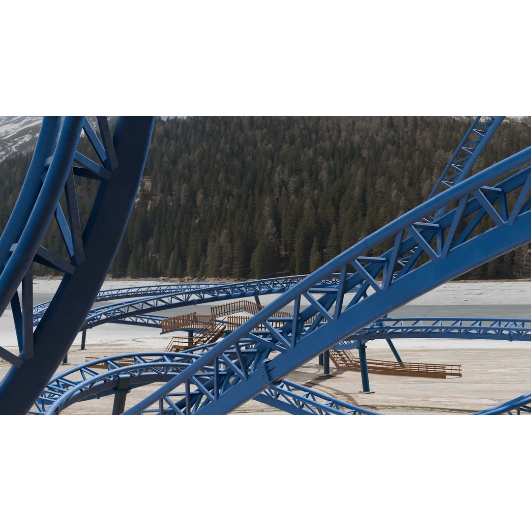 Rollercoaster 3D Model – Low Poly Game Asset, FBX, OBJ - View 20