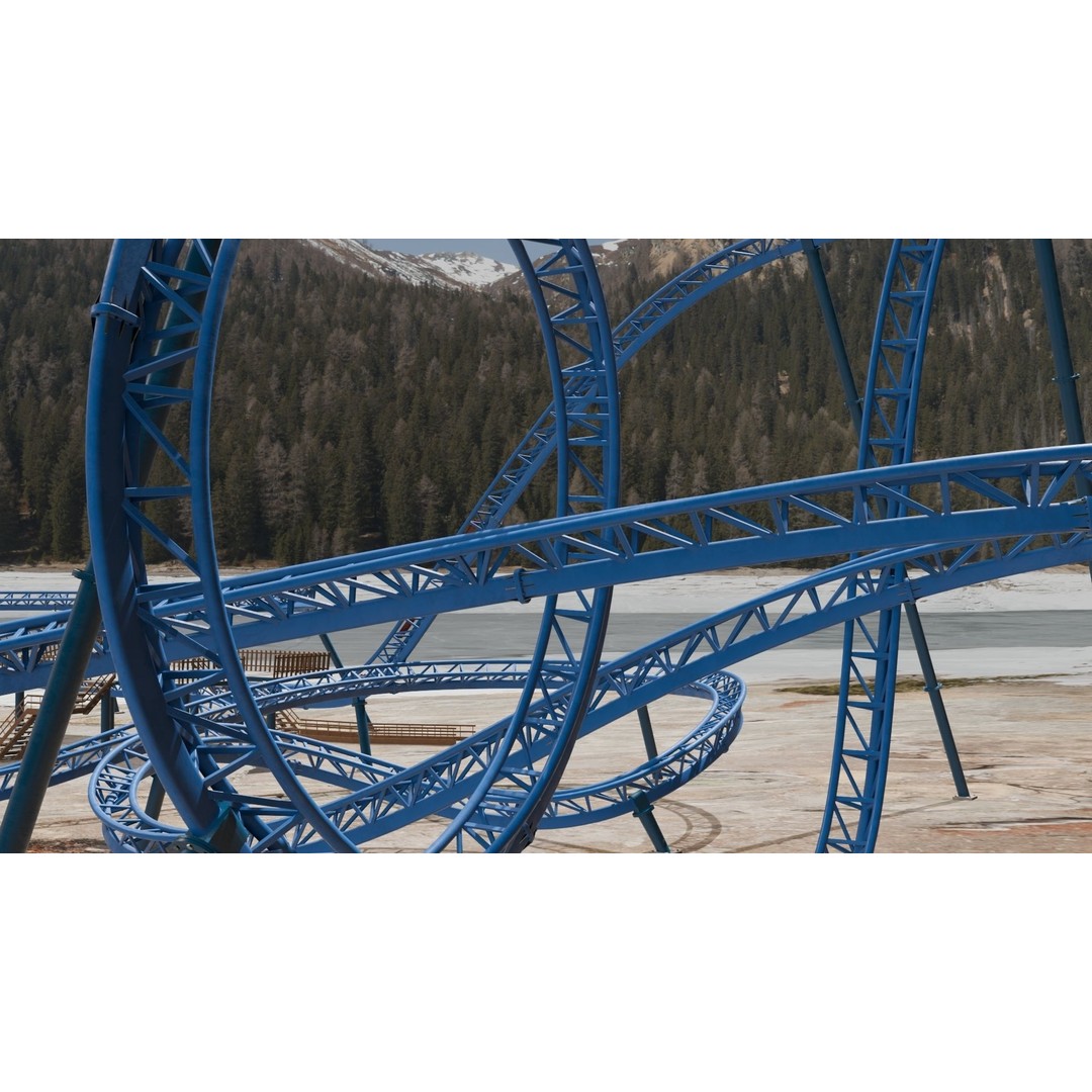 Rollercoaster 3D Model – Low Poly Game Asset, FBX, OBJ - View 6