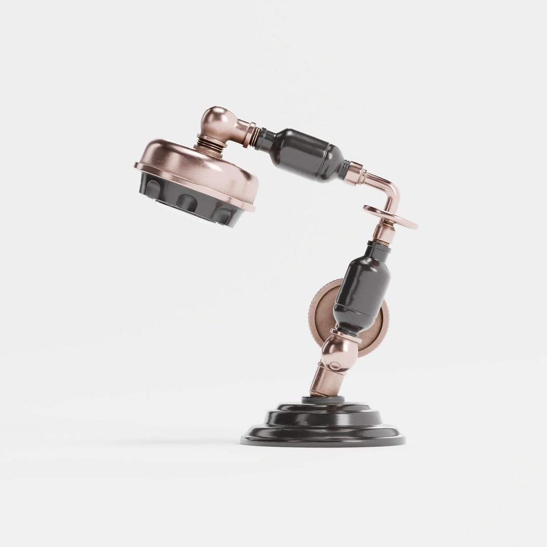 Vintage Lab Lamp 3D Model – Antique Lighting Asset, FBX